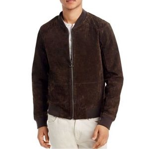 BLANK NYC Mens Brown Suede Bomber Jacket L